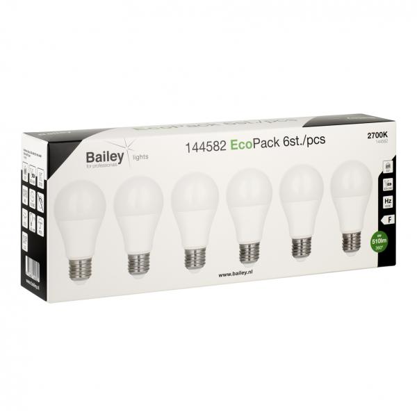 Vignette 3 produit Ref : 144582 | BAI EcoPack 6pcs Ecobasic LED Standard A60 E27 6W 2700K Opale 510lm (44W) 230V