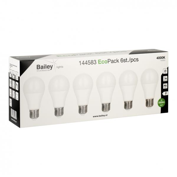 Vignette 3 produit Ref : 144583 | BAI EcoPack 6pcs Ecobasic LED Standard A60 E27 6W 4000K Opale 550lm (45W) 230V