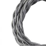 BAILEY ELECTRIC Bai cble textile 3 mtres torsad argent mtallique 2x0.75mm 140315