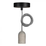 BAILEY ELECTRIC Bai lampe suspension bern e27 bton avec 1.5m cble textile noir/blanc 2x0.75mm 141473