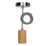 BAILEY ELECTRIC Bai lampe suspension cork lige e27 avec 1.5m cble textile noir/blanc 2x0.75mm 141482