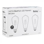 BAILEY ELECTRIC ET ELECTRONICS Bai ecopack 3pcs led filament st64 e27 4w 2200k or 300lm (29w) 230v-240v 320 142724
