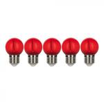BAILEY ELECTRIC ET ELECTRONICS Bai ecopack 5pcs led party bulb filament sphrique g45 e27 0.6w rouge 12lm 230v 143027