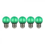 BAILEY ELECTRIC ET ELECTRONICS Bai ecopack 5pcs led party bulb filament sphrique g45 e27 0.6w vert 30lm 230v 143028