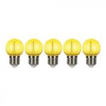 BAILEY ELECTRIC ET ELECTRONICS Bai ecopack 5pcs led party bulb filament sphrique g45 e27 0.6w jaune 35lm 230v 143039