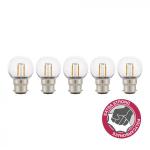 BAILEY ELECTRIC ET ELECTRONICS Bai ecopack 5pcs led filament safe sphrique g45 b22d 2w 2700k clair 180lm (19w) 144083