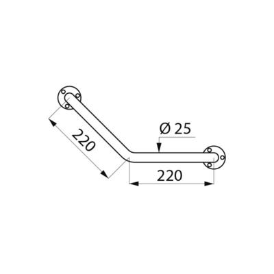 Photo Barre a 135 ECO diam 25 220x220 Inox epo | Ref : 1550