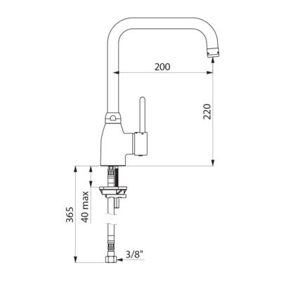 Photo Mitigeur vier  bec orientable H.220 L. | Ref : 2506T2