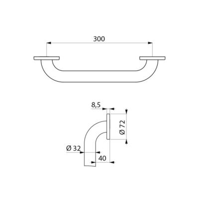 Photo Barre dappui Basic diam 32 L.300 epoxy | Ref : 35050W