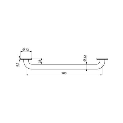 Photo Barre d'appui 32 L.900 Nylon blanc | Ref : 50509N