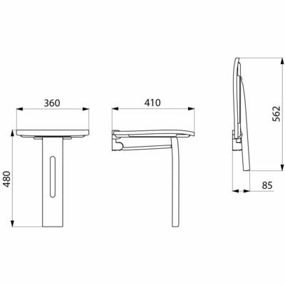 Photo Sige de douche BASIC + rabattable avec | Ref : 510405
