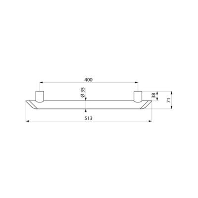 Photo Barre d'appui Be-Line 35 L.400 aluminiu | Ref : 511904W