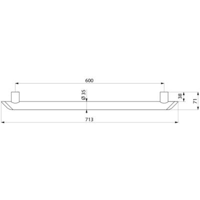 Photo Barre d'appui Be-Line 35 L.600 aluminiu | Ref : 511906W