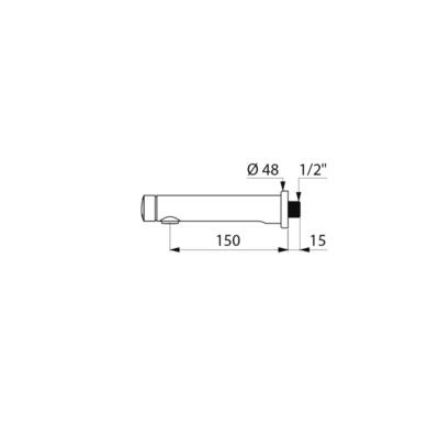 Photo TEMPOSOFT 2 lavabo M1/2  robinet mural t | Ref : 741550