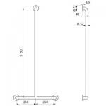 DELABIE Barre de maintien en t basic 32 1150x50 35440W