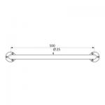 DELABIE Barre d'appui eco 25 l.500 inox poli br 532