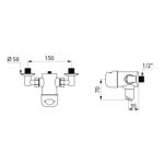 DELABIE -tempomix lav. mur. ~7s bec fixe+ rac.q 796838