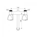 DELABIE Mlangeur d'vier mm1/2  entraxe 110 mm, D2670