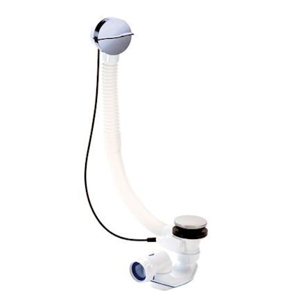 Photo Vidage de baignoire EASYBAIN®, à câble, volant design Wave, clapet recouvrant | Ref : 0203611