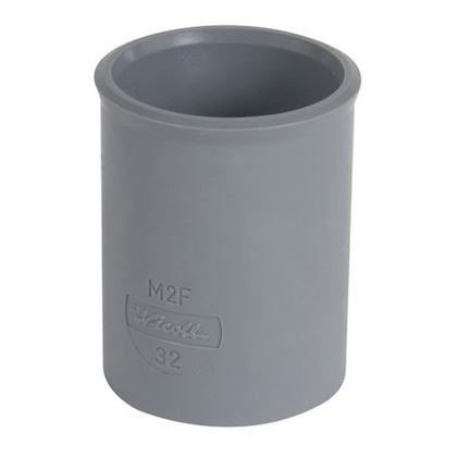 Photo Manchon  32 mm, femelle-femelle,  coller, gris, en PVC | Ref : M2F