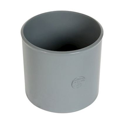 Photo Manchon Ø 140 mm, femelle-femelle, à coller, gris, en PVC | Ref : M2Y