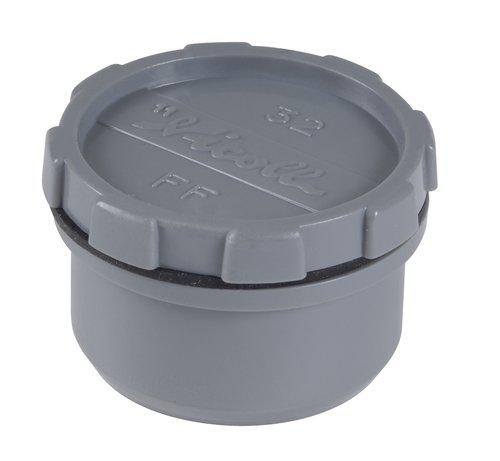 Photo Tampon de visite avec bouchon,  32 mm, mle-femelle,  coller, gris, en PVC | Ref : FF