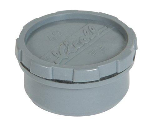 Photo Tampon de visite avec bouchon,  40 mm, mle-femelle,  coller, gris, en PVC | Ref : FH