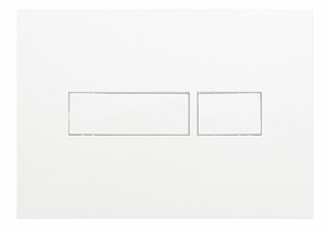 NICOLL Plaque de commande rec, double volume, blanc, paisseur de cloison 16  75 mm PBRECB