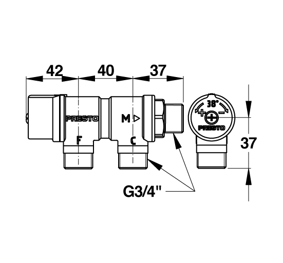 Vignette 2 produit Rgulateur thermostatique 3/4 | Ref : 29007