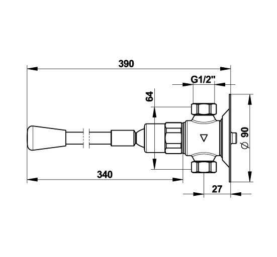 Vignette 2 produit Presto 712 robinet simple lavabo a comma | Ref : 31683