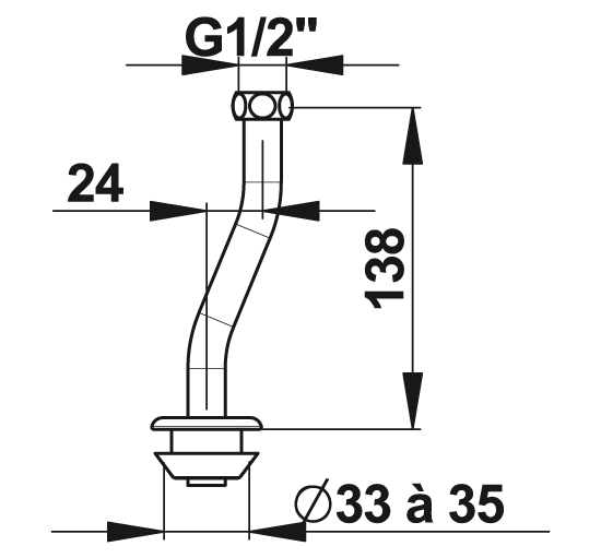 Vignette 2 produit Tube quip Sam (Duravit) | Ref : 50913