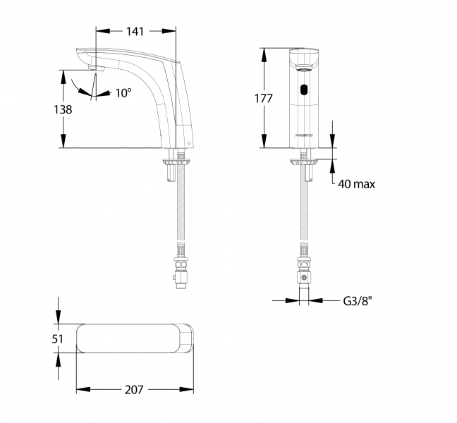 Vignette 2 produit PRESTO NOVA Robinet electronique sur pla | Ref : 55395