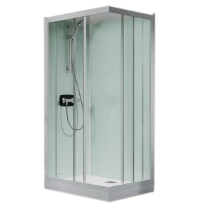 AQUA PRODUCTION Cabine kineprime glass 90. ouverture coulissante. receveur 9 cm. robinetterie mcanique CA702MTN
