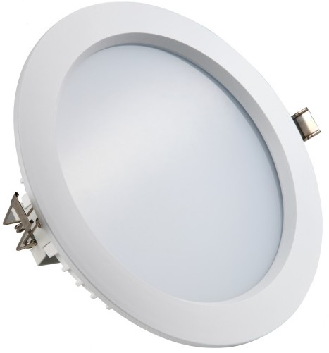 Photo POP Downlight 24W 2150 lm blanc entirement en aluminium encastrable HV LED 4000K - avec diffusant o | Ref : POP24BN