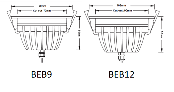 Vignette 3 produit Ref : BEB9BN | BEBOP 9W Downlight IP65 BN 4000K HV 710l