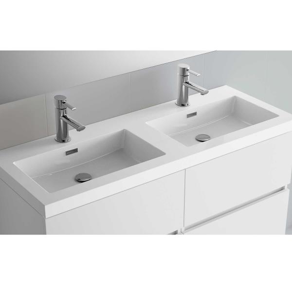 Photo Vasque TOSCANA 1205 double CHARGE MINRAL BLANC 1205 x 50 x 460 mm | Ref : 20753