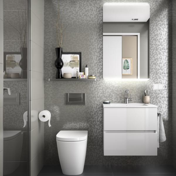 Photo Meuble FUSSION LINE 600 2 tiroirs  BLANC BRILLANT 598 x 540 x 450 mm | Ref : 23311