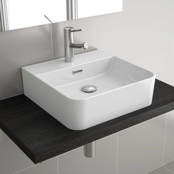 Photo Vasque  poser TENTO 500 EN PORCELAINE BLANCHE 500 x 420 x 130 mm | Ref : 24552