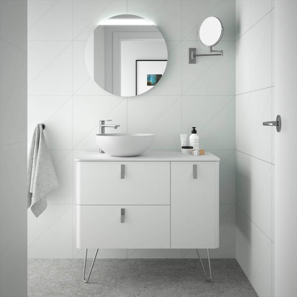 Photo Meuble UNIIQ 900 droite BLANC MAT 897 x 540 x 450 mm | Ref : 24604