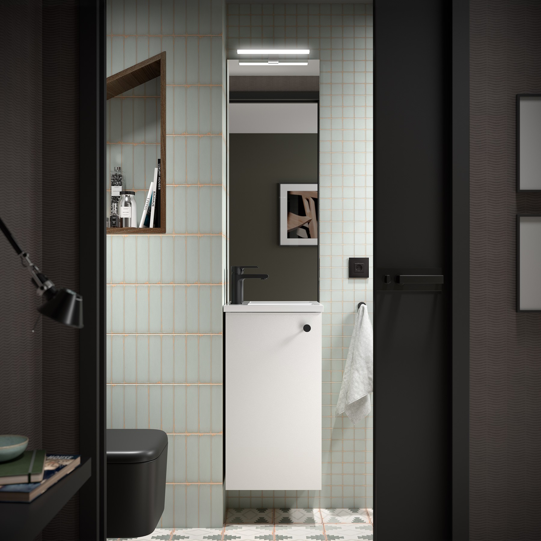 Photo Meuble salle de bain MARVILLE WHITE SATIN   | Ref : 104997