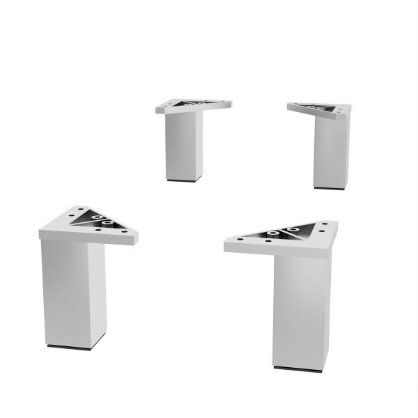 Photo Ensemble de 4 pieds CHROME BRILLANT Hauteur 100 mm | Ref : 83819