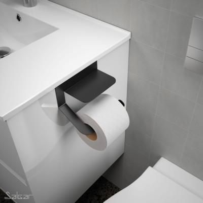 Photo Porte-rouleau avec couvercle MINIMAL NOIR | Ref : 86183