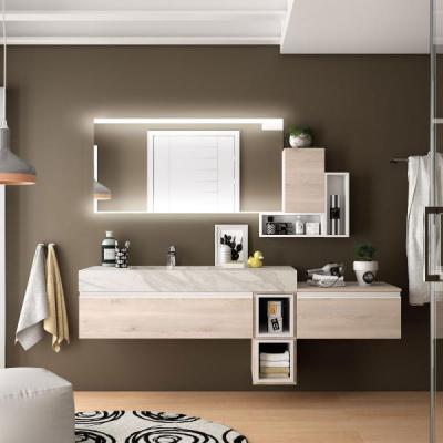 SALGAR Plan de toilette compakt 46 de 801  1000 mm. avec vasque intgre marble blanc 25427