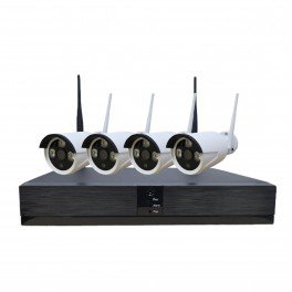Photo Kit camra UPTEC VIEW - Pack IP NVR 4CH Wifi  HDD1T cbles  4 bullets 3.6mm Wifi  | Ref : 6950118