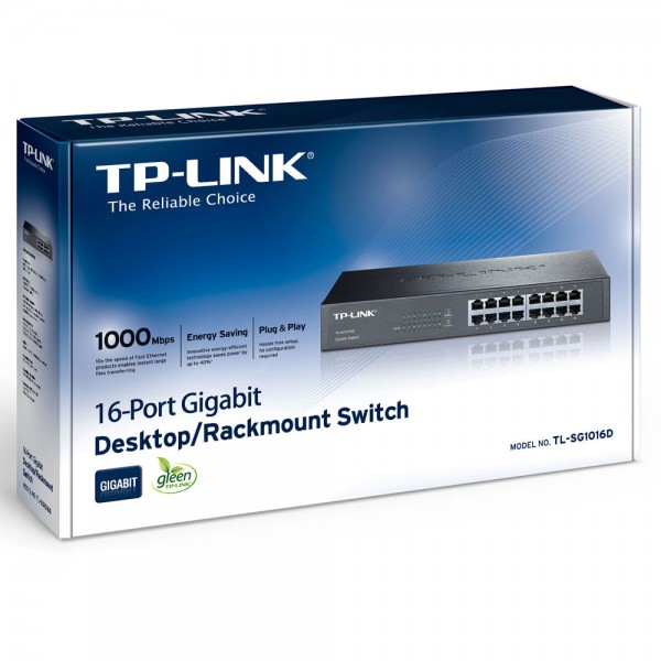 Vignette 2 produit TP-LINK - Switch 16 ports Gigabit rackable - botier mtal TL-SG1016D | Ref : 8270042