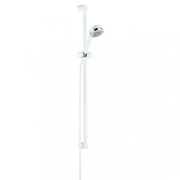 Photo Zenta 3s set de douche blanc/chromeo. | Ref : 6085091-00