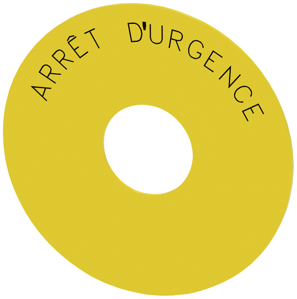 Photo ETIQUETTE ARRET URGENCE, JAUNE | Ref : 3SU1900-0BC31-0GQ0