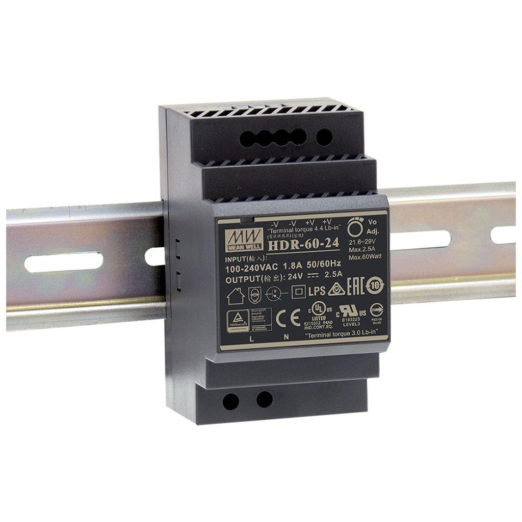 Photo ALIMENTATION RAIL DIN 60W 24VDC | Ref : 600HDR6024