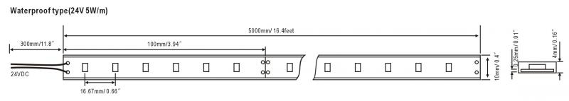 Vignette 3 produit Ref : 600060054065 | RUBAN 3528 5M 4.3W/M 12VDC 60LEDS/M 4000K IP65