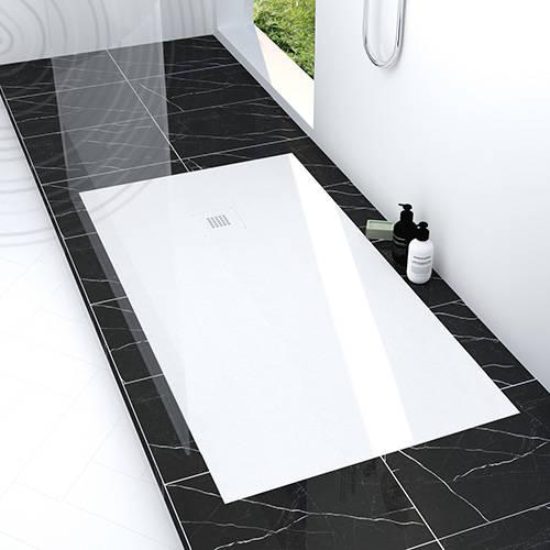 Photo Receveur de douche rsine de synthse RECEA blanc - 80 x 120cm - ELMER | Ref : 201010609